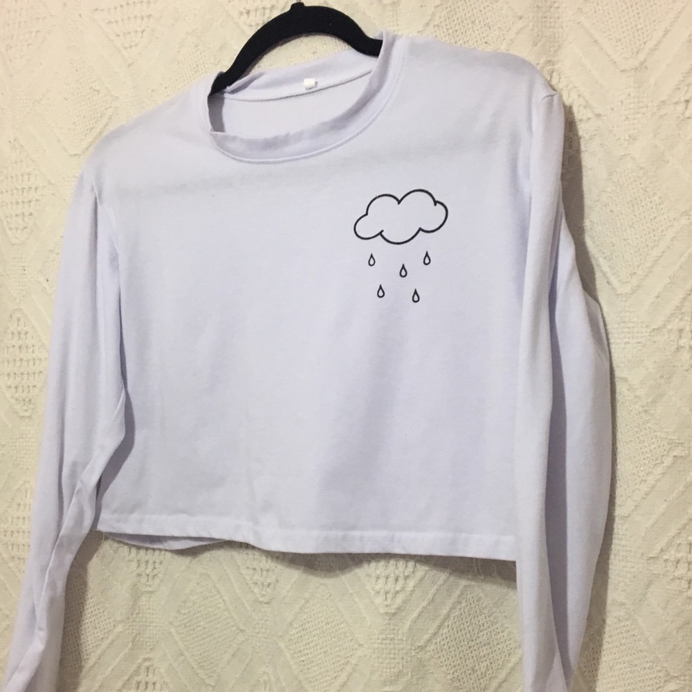 Rain cloud crop long sleeve top